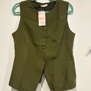 Amazon Olive Green Sleeveless Blouse